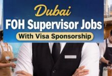 Dubai FOH Supervisor Jobs With Visa Sponsorship